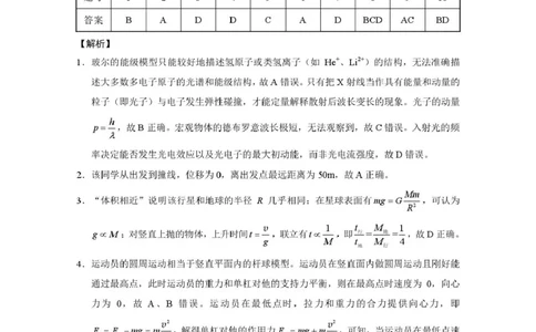 2026届云南三校高考备考实用性联考卷（六）物理-答案_2024-2026高三（6-6月题库）_2026年02月高三试卷_2602272026届云南三校高考备考实用性联考卷（六）