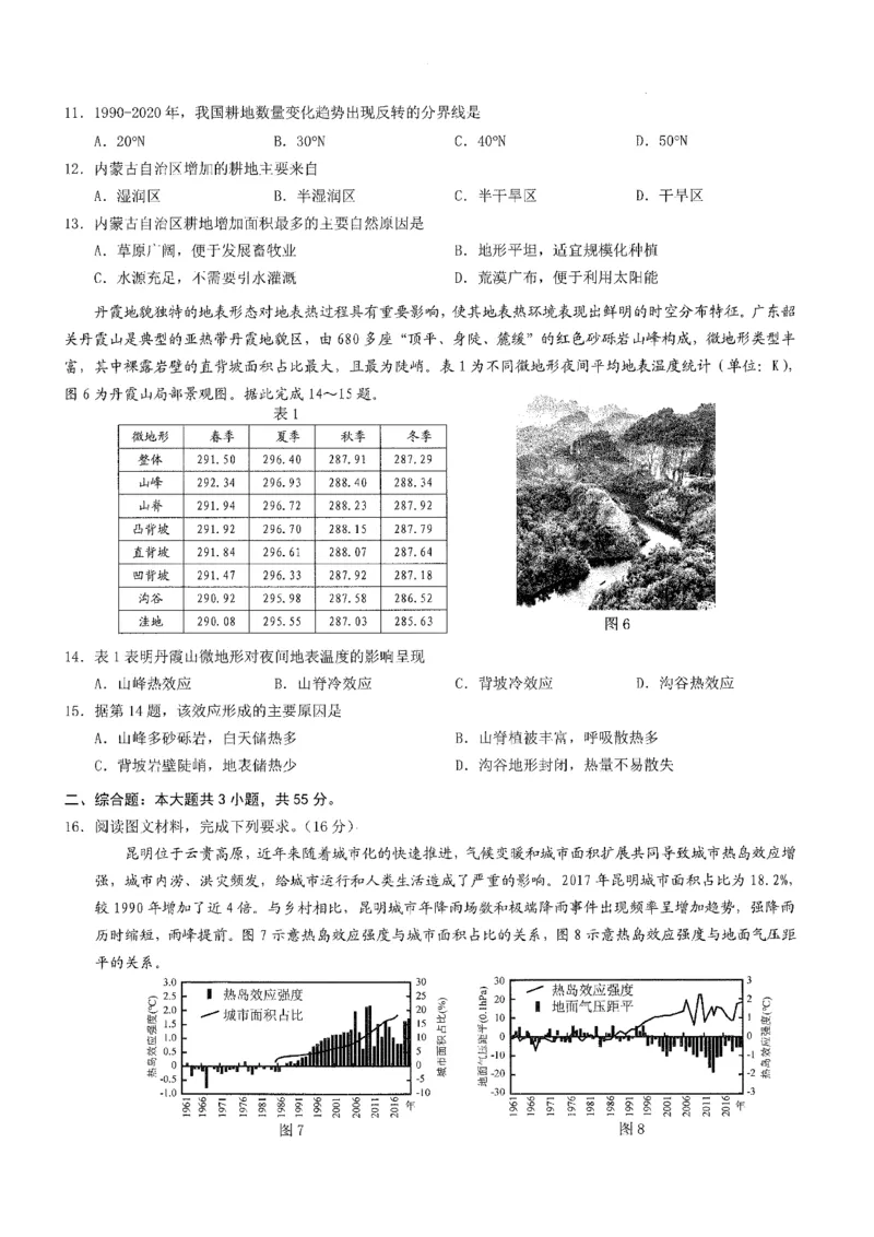 2026年普通高等学校招生全国统一考试康德调研（五）地理+答案_2024-2026高三（6-6月题库）_2026年04月高三试卷_260426重庆市2026年普通高等学校招生全国统一考试康德调研（五）（全科）