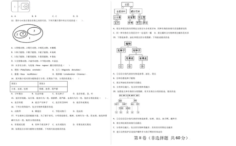 第六单元（第一章）根据生物的特征进行分类（选拔卷）-（人教版）（考试版）_初中全科电子版试卷练习试题_生物_生物8上练习_人教生物8年级上单元试卷48份
