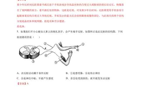 第六单元人体生命活动的调节（选拔卷）-单元测试（人教版）（解析版）_初中全科电子版试卷练习试题_生物_生物人教版7下练习_人教生物7年级下单元试卷33份