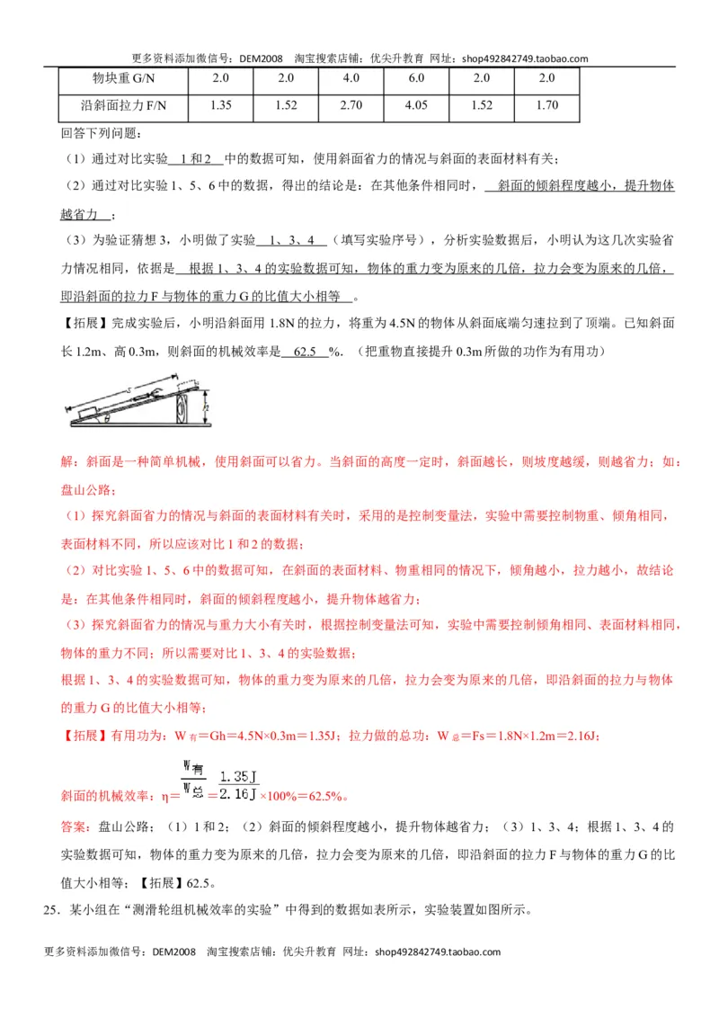 第十二章简单机械（选拔卷）-单元测试（人教版）（解析版）_初中全科电子版试卷练习试题_物理_8年级下册物理试题_人教版物理八年级下单元试卷（042份）_单元试卷第1套