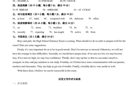英语（武汉专用）（参考答案及评分标准）_初中全科电子版试卷练习试题_英语_2024中考模拟题英语(1)_三模（36套）_英语（武汉专用，含听力MP3）