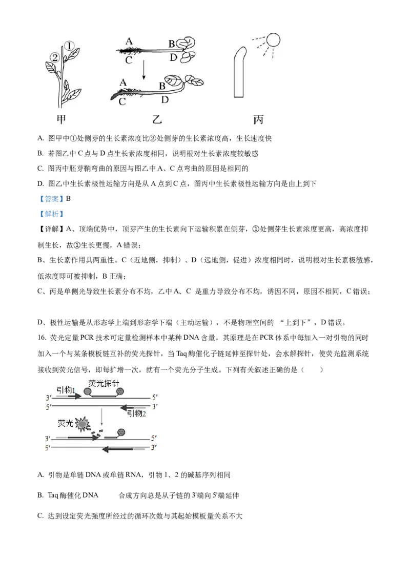 2026届陕西省西安中学高三第三次模拟考试生物试卷Word版含解析_2024-2026高三（6-6月题库）_2026年04月高三试卷_260405陕西省西安中学2026届高三下学期第三次模拟考试