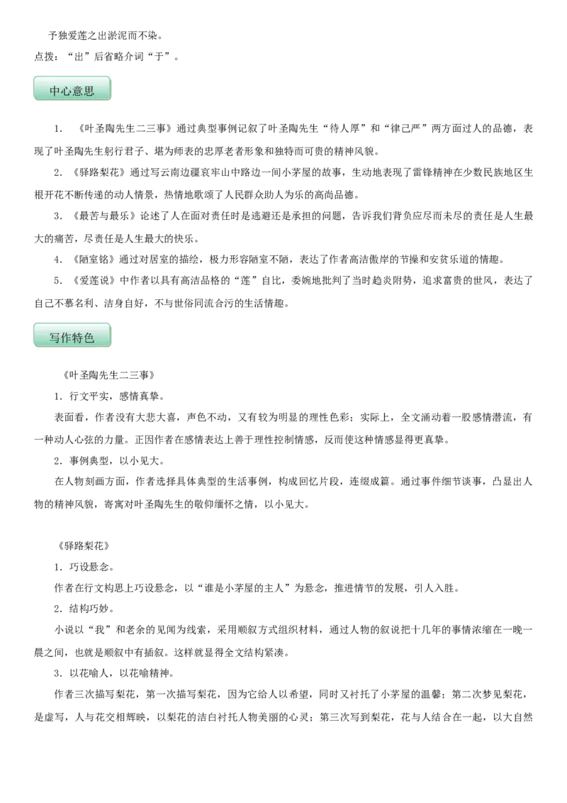 第四单元（知识记诵手册）（解析版）_初中全科电子版试卷练习试题_语文_7下初中部编版语文练习、试卷_部编语文七年级下知识总结（012份）_第2套