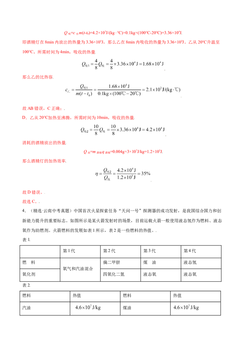 第十四章内能的利用&mdash;（人教版）（解析版）_初中全科电子版试卷练习试题_物理_9年级上下册物理试题_人教版物理九年级全一册单元试卷（027份）_单元试卷第2套17套