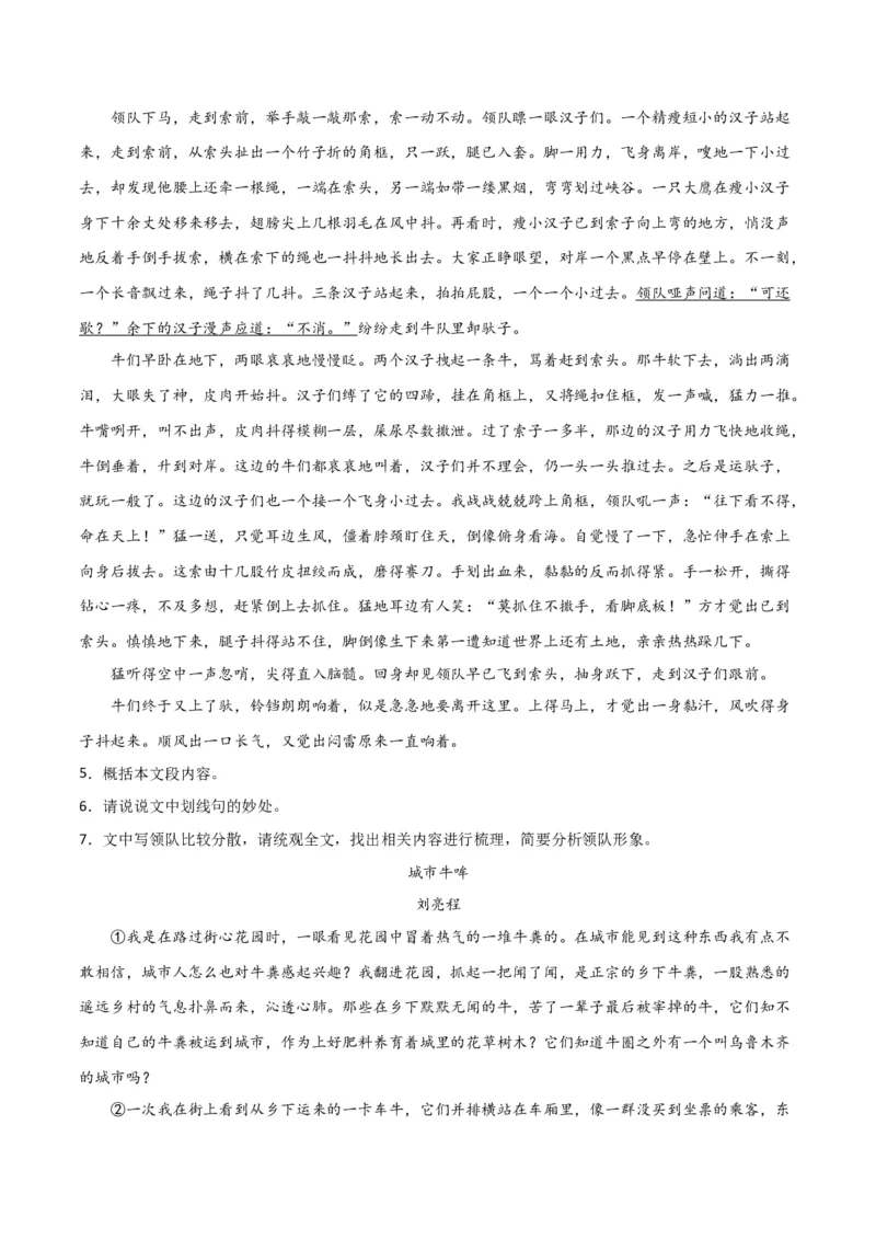 第二单元人生世相+群文阅读-九年级语文下册单元主题群文阅读（部编版）（解析版）_初中全科电子版试卷练习试题_语文_9下初中部编版语文练习、试卷