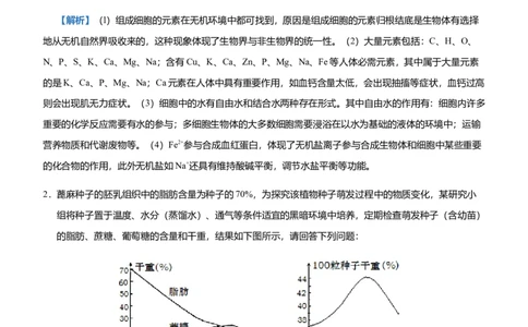 原创2021届高三大题优练1细胞的分子基础与结构基础、物质运输综合教师版_通用版（老高考）复习资料_2023年复习资料_专项复习_2023《微专题&middot;小练习》&middot;生物_模拟题