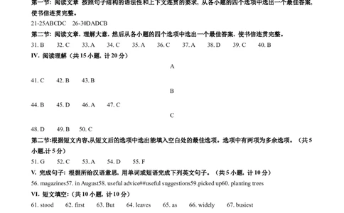 英语（陕西卷）（参考答案）_初中全科电子版试卷练习试题_英语_2024中考模拟题英语(1)_三模（36套）_英语（陕西卷）