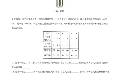 第二单元专项综合全练－八年级物理上册新视角培优集训（人教版）_初中全科电子版试卷练习试题_物理_8年级上册物理试题_人教版物理八年级上专项练习（040份）