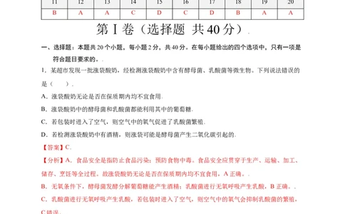 第五单元（第四章）细菌和真菌（选拔卷）-（人教版）（解析版）_初中全科电子版试卷练习试题_生物_生物8上练习_人教生物8年级上单元试卷48份