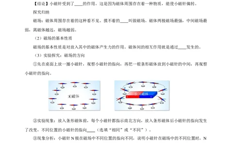 20.1磁现象磁场（导学案）-（人教版）学生版_初物_八年级上下册+九年级全一册物理_九年级物理全一册_导学案