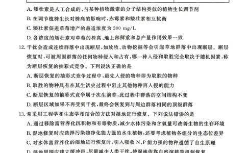 2026届山东东营市胜利第二中学等校高三4月核心素养评估生物试题2026届山东东营市胜利第二中学等校高三4月核心素养评估生物试题_2024-2026高三（6-6月题库）_2026年04月高三试卷