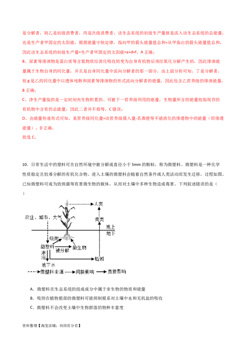 单元检测卷09生物与环境（解析版）_新高考复习资料_2024年新高考复习资料_一轮复习资料_完2024年高考生物一轮复习考点通关卷（新高考）_单元检测卷09生物与环境