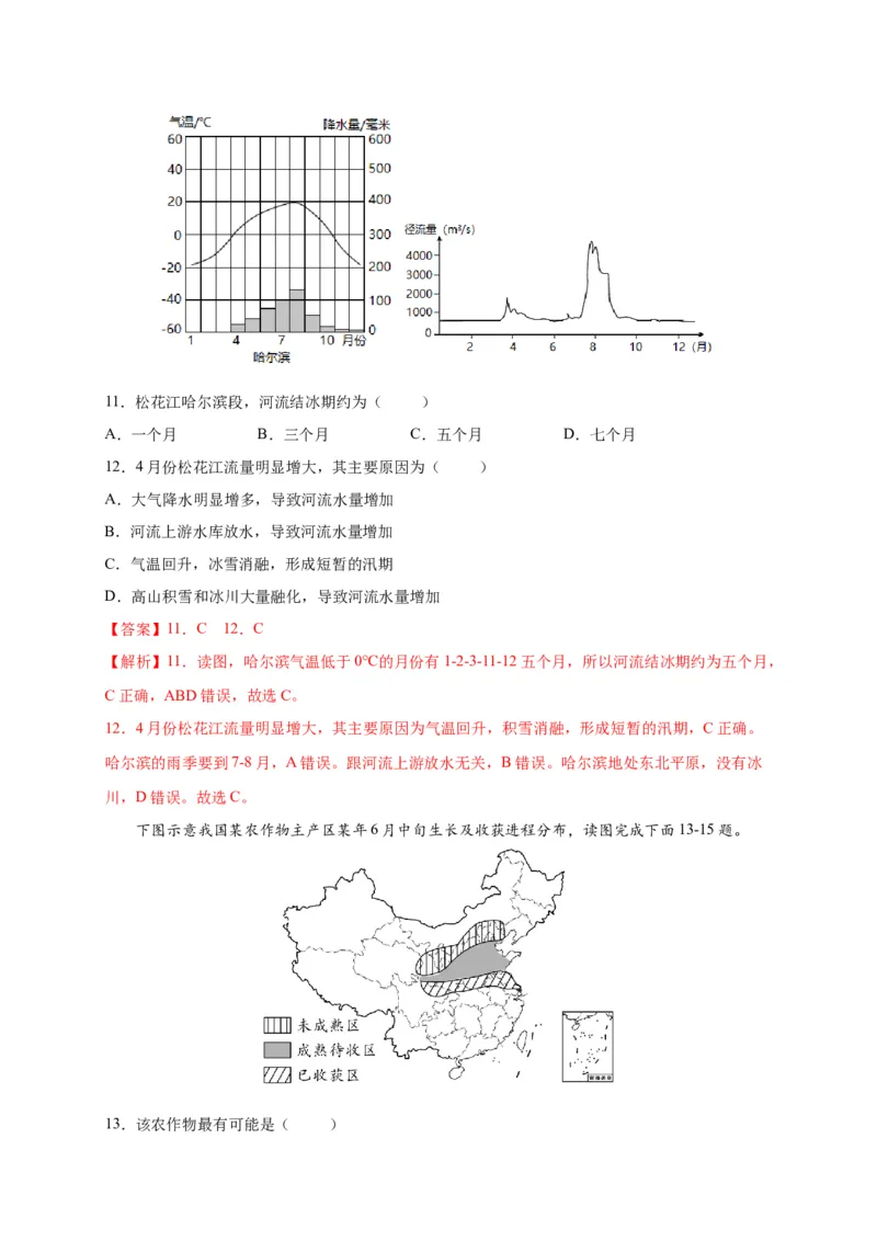 第六章北方地区（提分小卷）-单元测试2021-2022学年八年级地理下册尖子生选拔卷（人教版）（解析版）_初中全科电子版试卷练习试题_地理_人教地理8下试题试卷_第2套单元测试