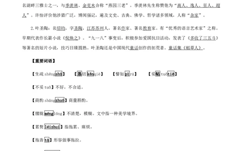 第四单元知识梳理-七年级语文下册期末备考单元知识梳理+专题训练（全国通用）_初中全科电子版试卷练习试题_语文_7下初中部编版语文练习、试卷_第1套