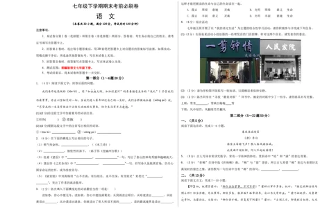 语文02卷（河北专用）-（考试版）A3_初中全科电子版试卷练习试题_语文_7下初中部编版语文练习、试卷_部编语文七年级下期末试卷（039份）_地区版-29份