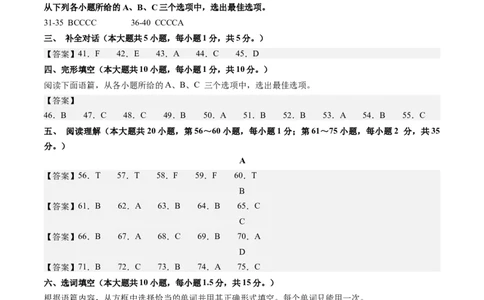 英语（广西卷）（参考答案及评分标准）_初中全科电子版试卷练习试题_英语_2024中考模拟题英语(1)_二模_英语（广西卷，含听力MP3）-：2024年中考第二次模拟考试
