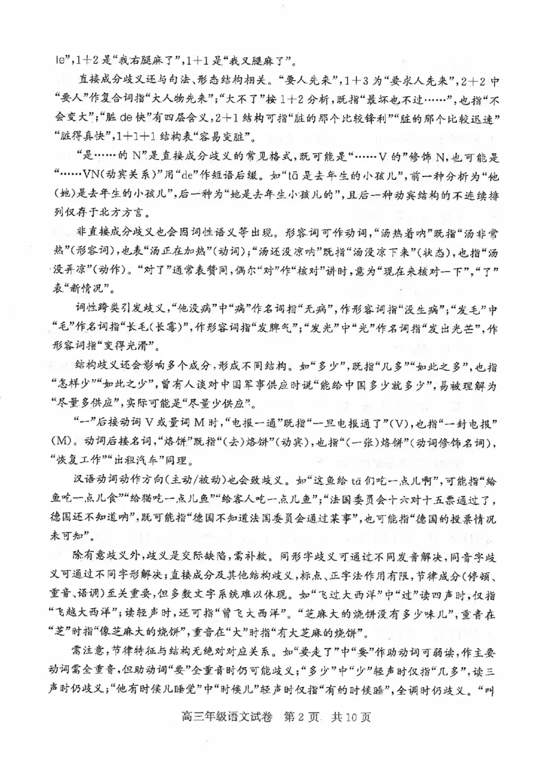 2026届武昌区高三元调语文试卷_2024-2026高三（6-6月题库）_2026年02月高三试卷_260201湖北省2026届武汉市武昌区元月高三期末考试（全科）