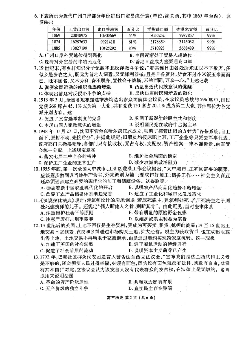 2026年辽宁点石联考高三年级3月学情调研历史试卷及答案_2024-2026高三（6-6月题库）_2026年03月高三试卷_2603252026年辽宁点石联考高三年级3月学情调研