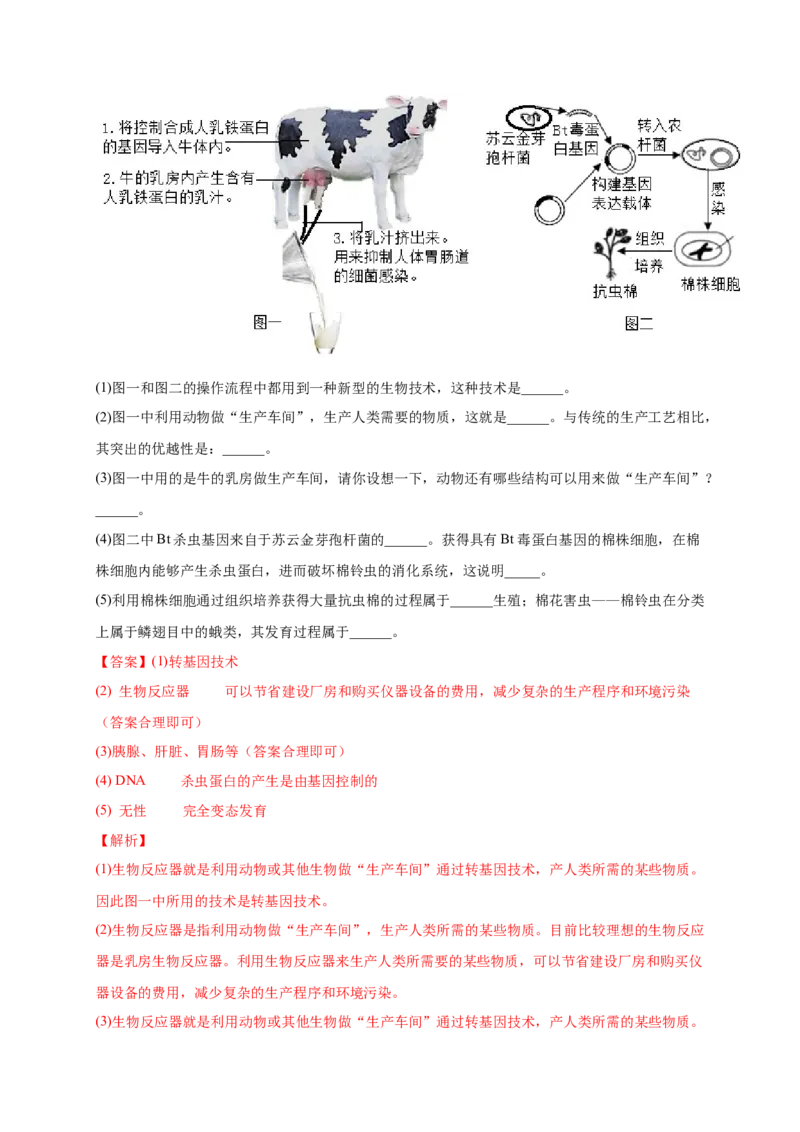 第二单元生物的遗传与变异（提分小卷）-单元测试（人教版）（解析版）_初中全科电子版试卷练习试题_生物_生物8下练习_人教生物8年级下单元试卷38份
