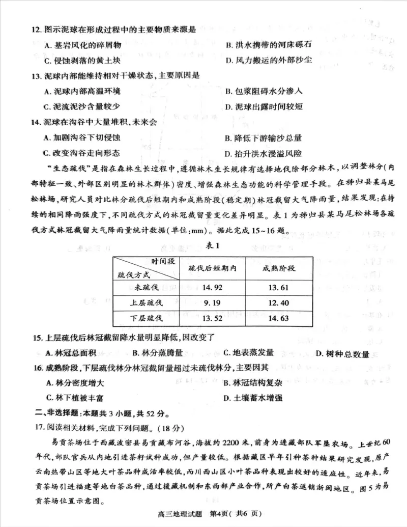 2026年信阳市高中毕业年级第二次质量检测地理_2024-2026高三（6-6月题库）_2026年04月高三试卷_260425河南省五市二模2026年高中毕业年级第二次质量检测（全科）