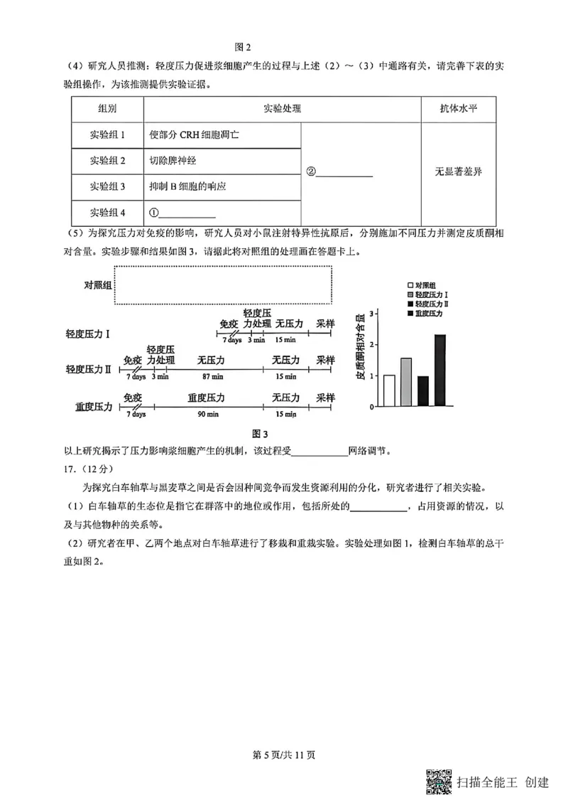 2026北京丰台高三一模生物试题及答案_2024-2026高三（6-6月题库）_2026年04月高三试卷_2604182026北京丰台高三一模（全科）