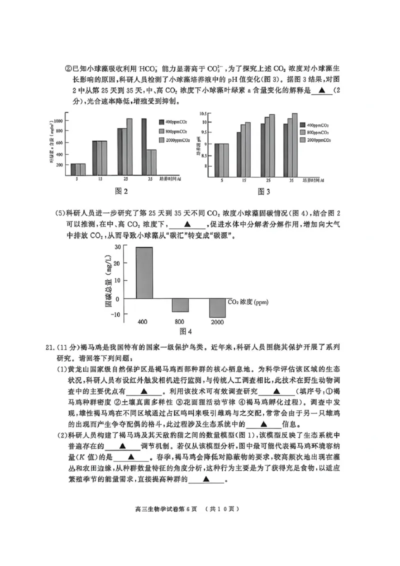 2026届江苏省南京市、盐城市高三一模生物卷（含答案）_2024-2026高三（6-6月题库）_2026年03月高三试卷_2603282026届江苏省南京市、盐城市高三一模（全科）