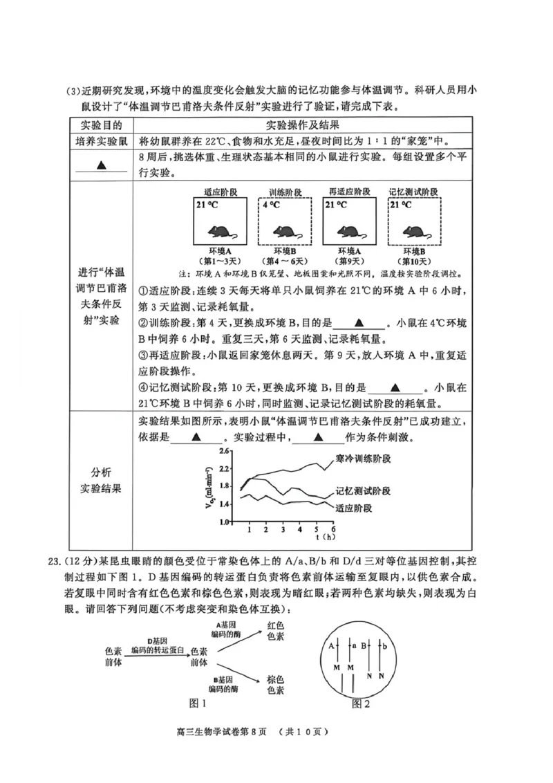 2026届江苏省南京市、盐城市高三一模生物卷（含答案）_2024-2026高三（6-6月题库）_2026年03月高三试卷_2603282026届江苏省南京市、盐城市高三一模（全科）