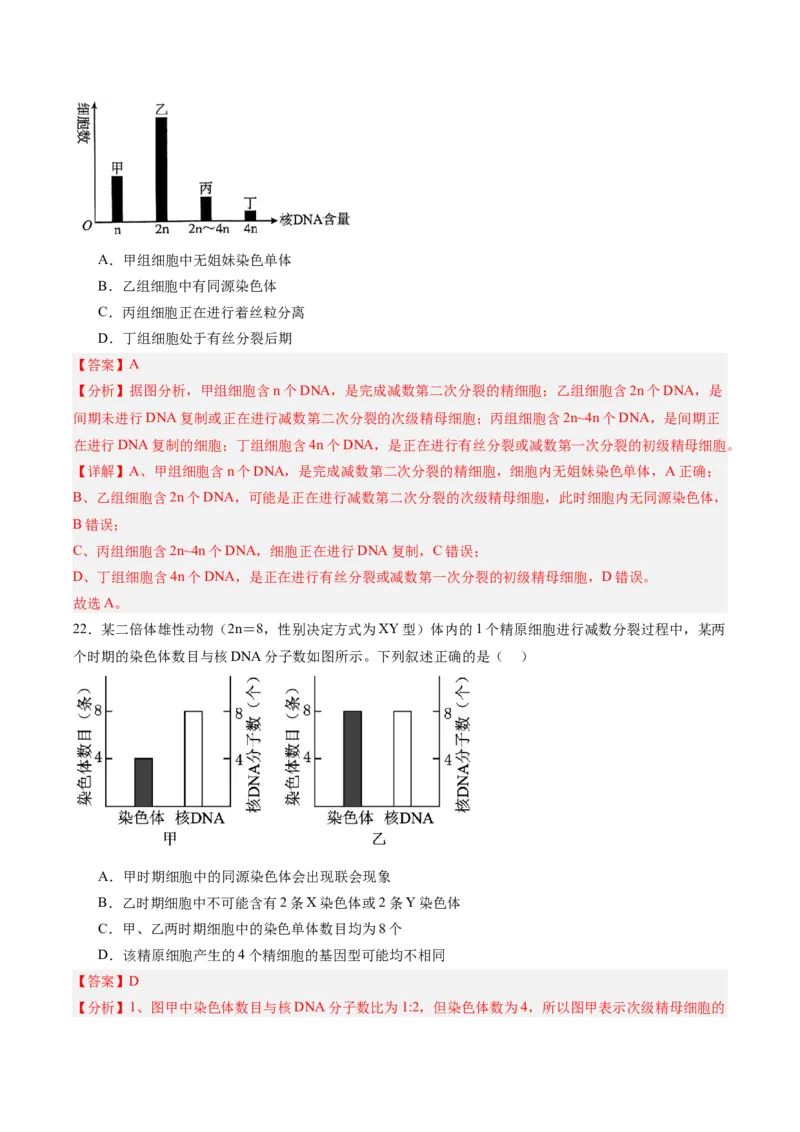单元检测卷04细胞的生命历程（解析版）_新高考复习资料_2025年新高考资料_2025年高考生物一轮复习考点通关卷（新高考通用）