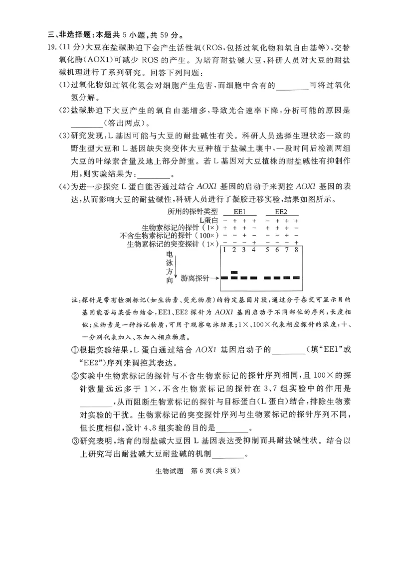 2026年河北省普通高中学业水平选择性模拟考试生物+答案_2024-2026高三（6-6月题库）_2026年03月高三试卷_260324河北省张家口市2026年普通高中学业水平选择性模拟考试（全科）