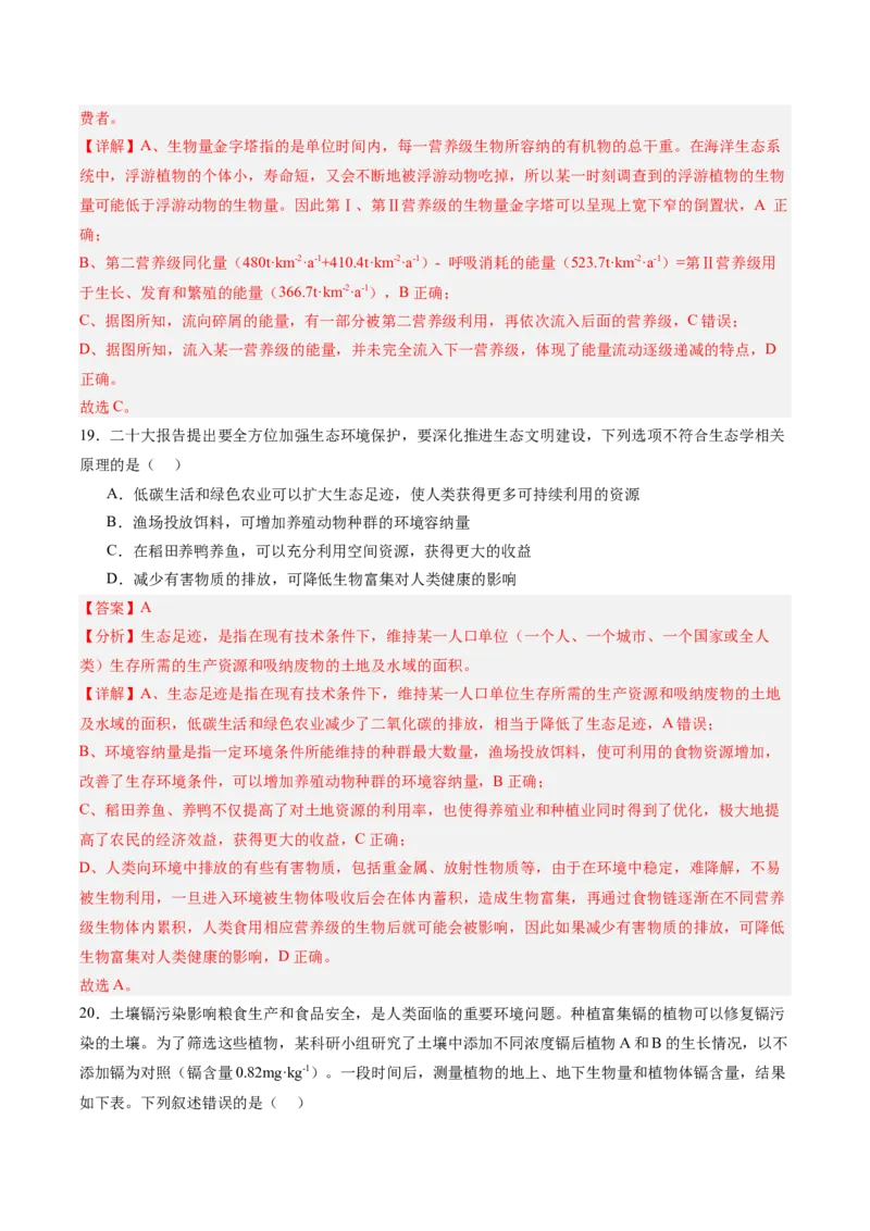 单元检测卷09生物与环境（解析版）_2025年新高考资料_一轮复习_2025年高考生物一轮复习考点通关卷（新高考通用）