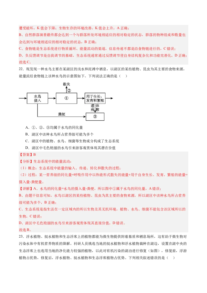 单元检测卷09生物与环境（解析版）_2025年新高考资料_一轮复习_2025年高考生物一轮复习考点通关卷（新高考通用）