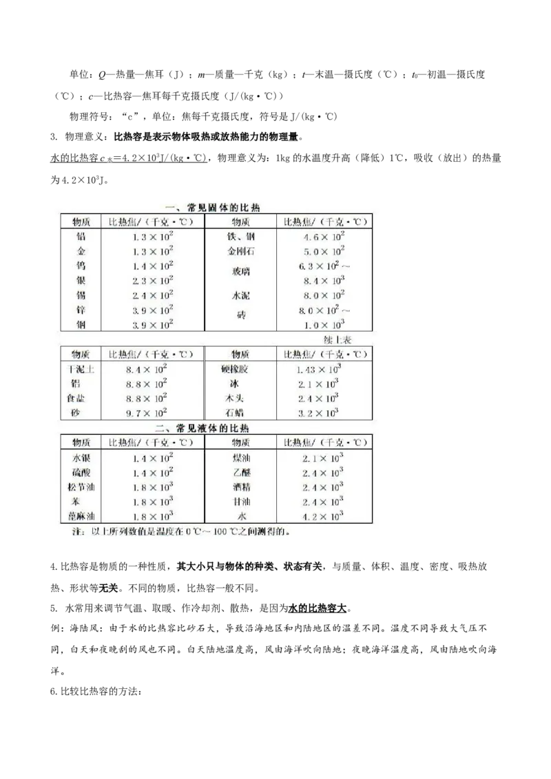 13.3比热容2023-2024学年人教版九年级物理全一册_初物_2024人教版初中物理八九年级上下册课件教案PPT试题电子版资料_九年级全册教案_第十三章内能