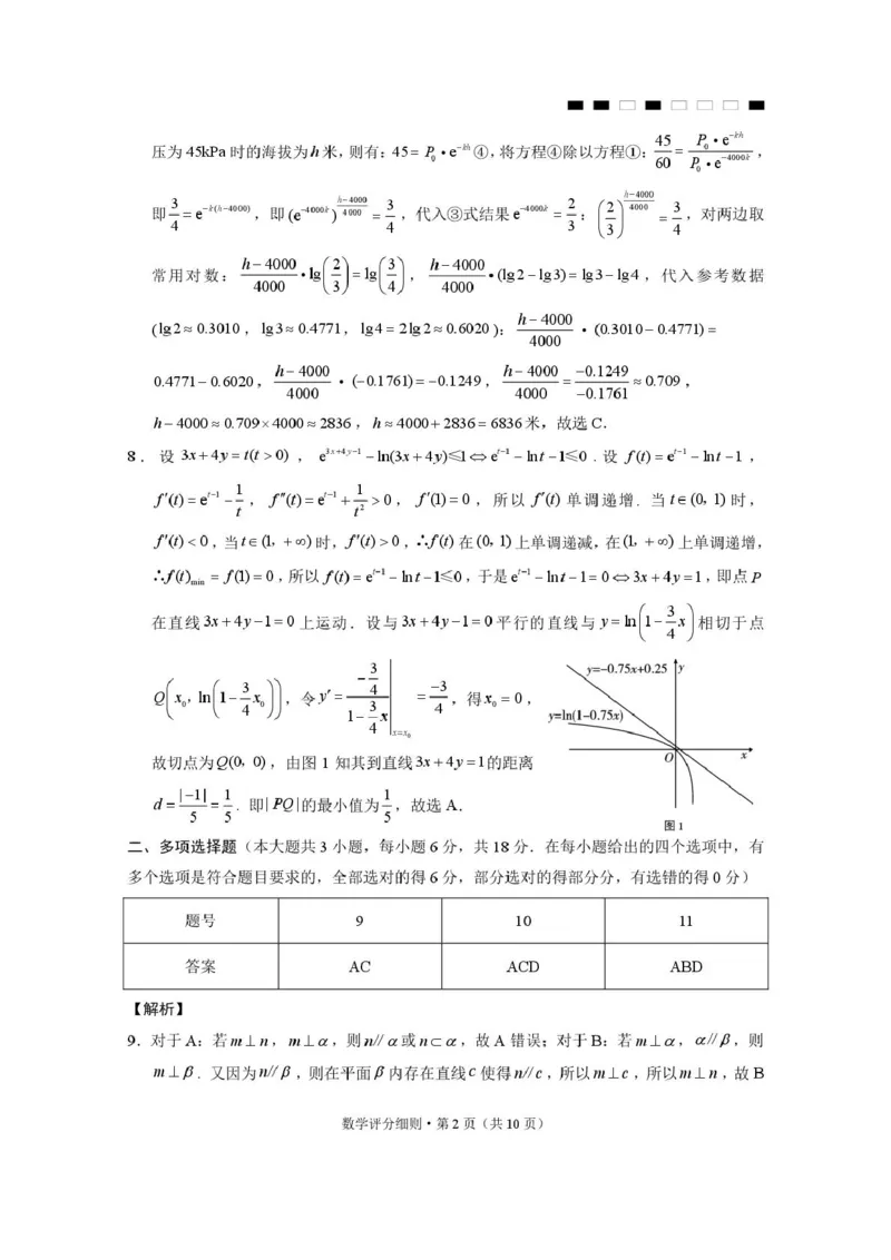 2026届云南三校高考备考实用性联考卷（六）数学-答案_2024-2026高三（6-6月题库）_2026年02月高三试卷_2602272026届云南三校高考备考实用性联考卷（六）