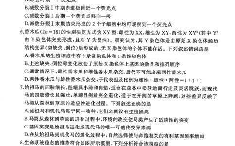 2026届百师联盟高三下学期开年考生物试题_2024-2026高三（6-6月题库）_2026年03月高三试卷_2603062026届百师联盟高三下学期开年考