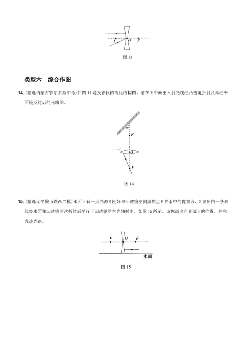 第五单元专项综合全练《光学作图》－八年级物理上册新视角培优集训（人教版）_初中全科电子版试卷练习试题_物理_8年级上册物理试题_人教版物理八年级上专项练习（040份）