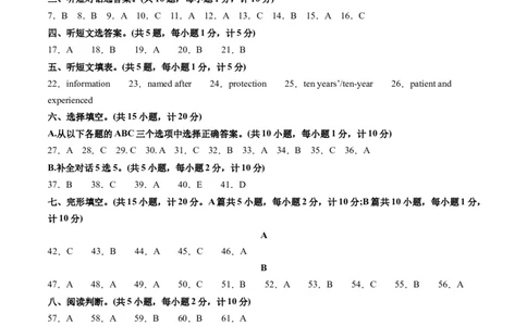 英语（四川成都卷）（参考答案及评分标准）_初中全科电子版试卷练习试题_英语_2024中考模拟题英语(1)_一模_英语（四川成都专用，含听力MP3）-2024年中考第一次模拟考试