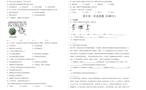 第五单元（第五章）病毒（选拔卷）-（人教版）（考试版）_初中全科电子版试卷练习试题_生物_生物8上练习_人教生物8年级上单元试卷48份
