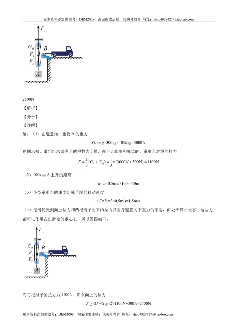 计算题02B简单机械的综合计算（含答案详解）_初中全科电子版试卷练习试题_物理_8年级下册物理试题_人教版物理八年级下专项练习（029份）