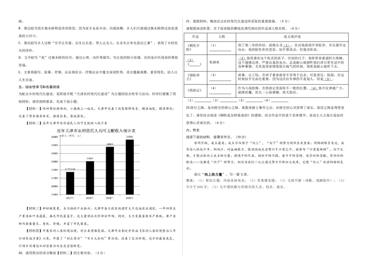 语文02卷（天津专用）-（考试版）A3_初中全科电子版试卷练习试题_语文_8下初中人教部编版语文练习、试卷_部编语文八年级下期末试卷（045份）_地区版-29份
