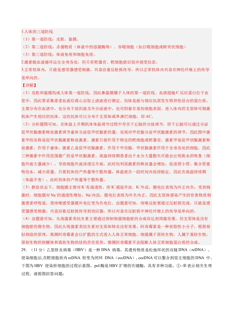 单元检测卷08稳态与调节（解析版）_2025年新高考资料_一轮复习_2025年高考生物一轮复习考点通关卷（新高考通用）