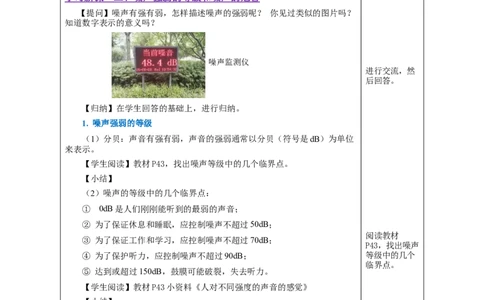 2.4噪声的危害和控制（教学设计）-（人教版）_初物_八年级上下册+九年级全一册物理_八年级物理上册_老课标资料_教学设计