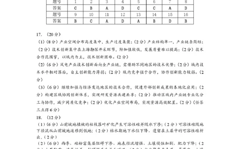 2026届广东深圳市高三下学期第一次调研考试地理试卷2026年深圳市高三年级第一次调研考试地理参考答案_2024-2026高三（6-6月题库）_2026年03月高三试卷
