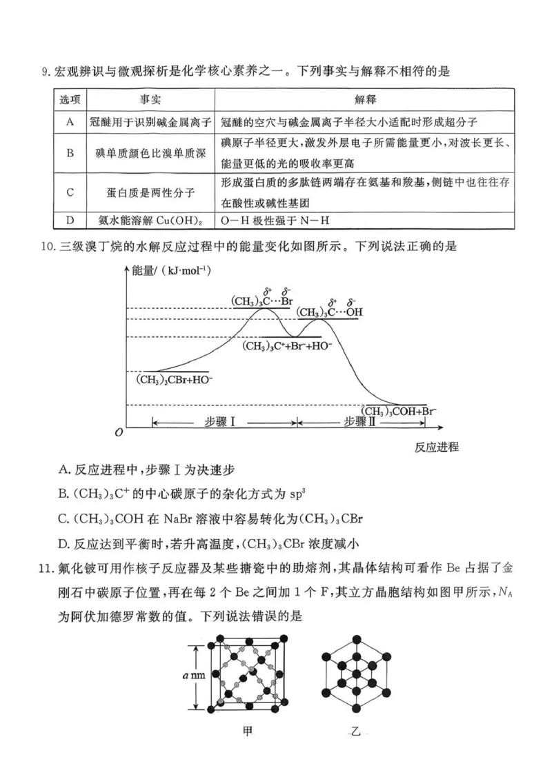 2026年河北省普通高中学业水平选择性模拟考试化学+答案_2024-2026高三（6-6月题库）_2026年03月高三试卷_260324河北省张家口市2026年普通高中学业水平选择性模拟考试（全科）