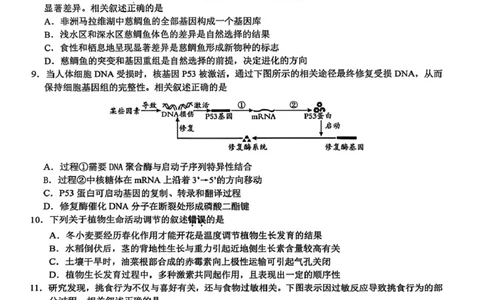 2026届江苏南通市通州区高三下学期模拟预测生物试题（含答案）_2024-2026高三（6-6月题库）_2026年03月高三试卷_2603172026届江苏南通通州区高三下学期二模