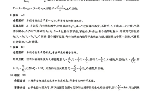 物理答案_2024-2026高三（6-6月题库）_2026年04月高三试卷_260419湖南省、广西壮族自治区天一大联考2026年高三年级4月联考（全科）_物理