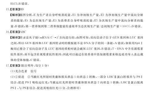 天壹名校联盟2026届高三年级4月质量检测生物答案_2024-2026高三（6-6月题库）_2026年04月高三试卷_260424湖南省天壹名校联盟2026届高三年级4月质量检测（6360C）（全科）