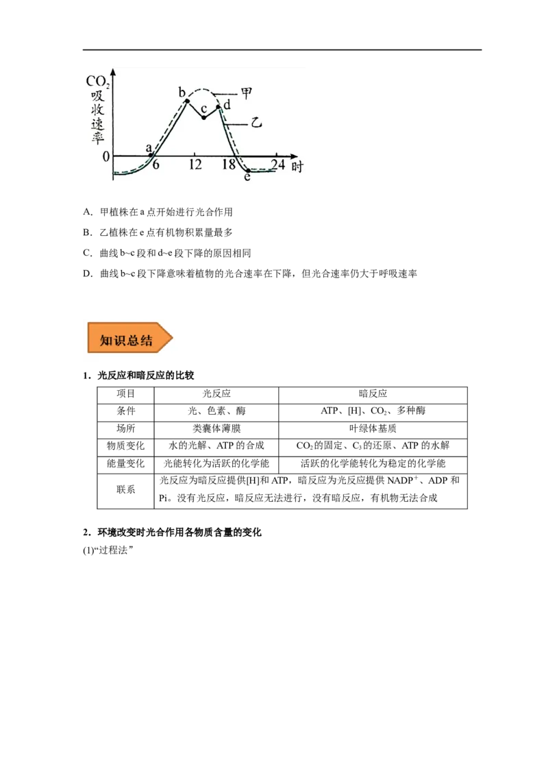 易错点08光合作用-备战2023年高考生物考试易错题（新教材新高考）（原卷版）_新高考复习资料_2023年新高考复习资料_专项复习_备战2023年高考生物考试易错题（新教材新高考）