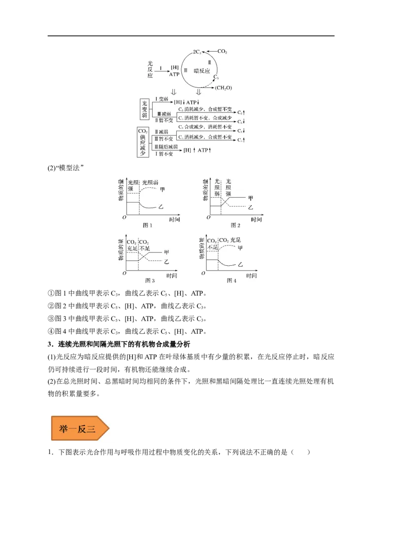 易错点08光合作用-备战2023年高考生物考试易错题（新教材新高考）（原卷版）_新高考复习资料_2023年新高考复习资料_专项复习_备战2023年高考生物考试易错题（新教材新高考）