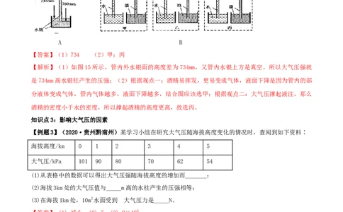 9.3大气压强（解析版）-2020-2021学年八年级下册物理精讲精练（人教版）_初物_人教版初中物理初二三同步讲义习题练习八九年级电子资料word素材_20250116_181533